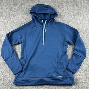 Grundens Hoodie Mens Large Blue Fleece Lined Pullover Sweatshirt Logo Outdoor